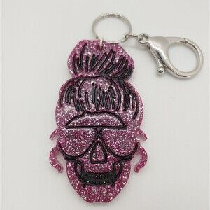 Keychain Women's Skull Glitter